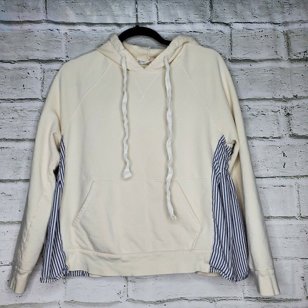 Stateside Pullover Hoodie Ivory Womens Small Cotton